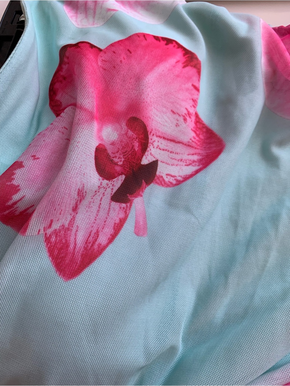 Aqua Pink Floral Mini Dress